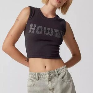 Urban Outfitters Howdy black‎ cut out tank top size medium festival boho summer